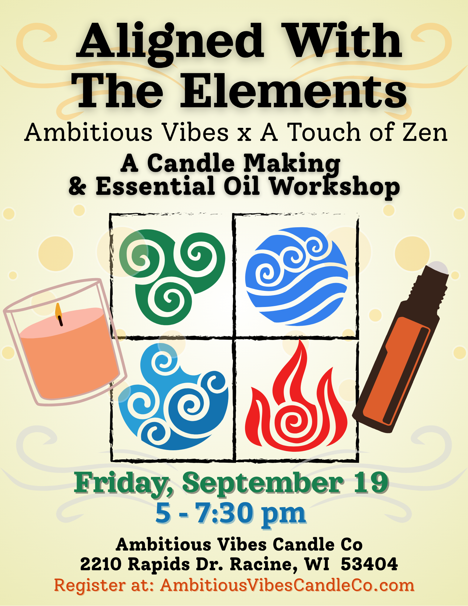 Aligned with the Elements:
A Candle & Essential Oil Workshop