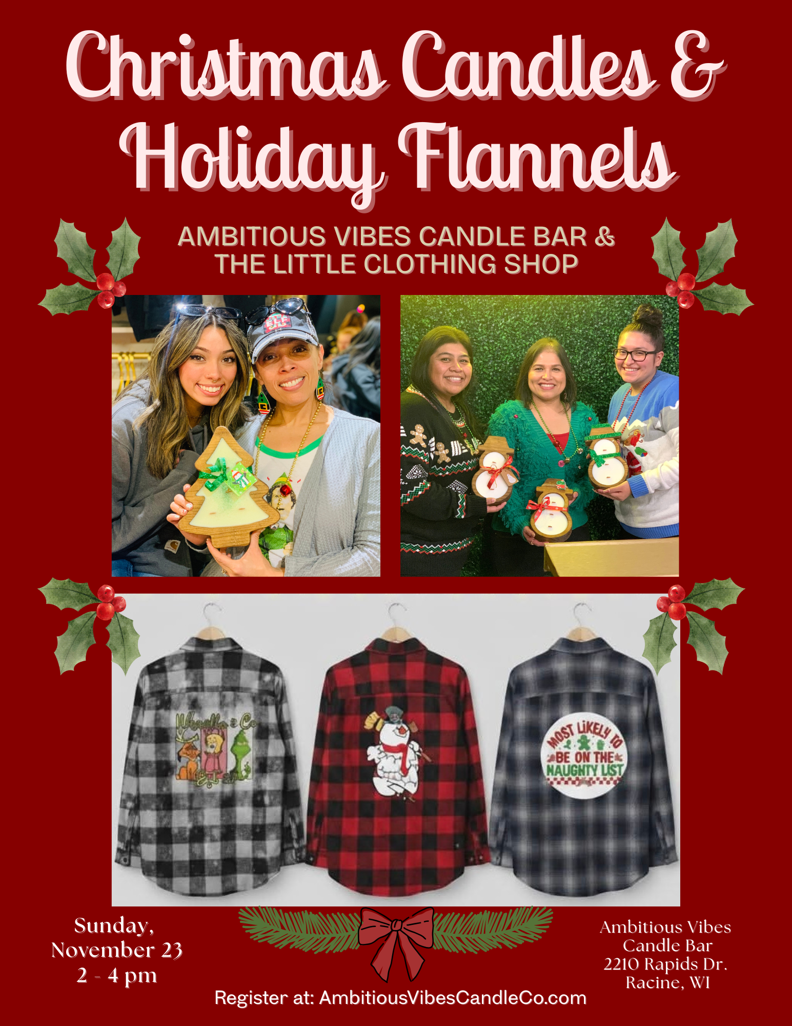 Christmas Candles & Holiday Flannels Workshop