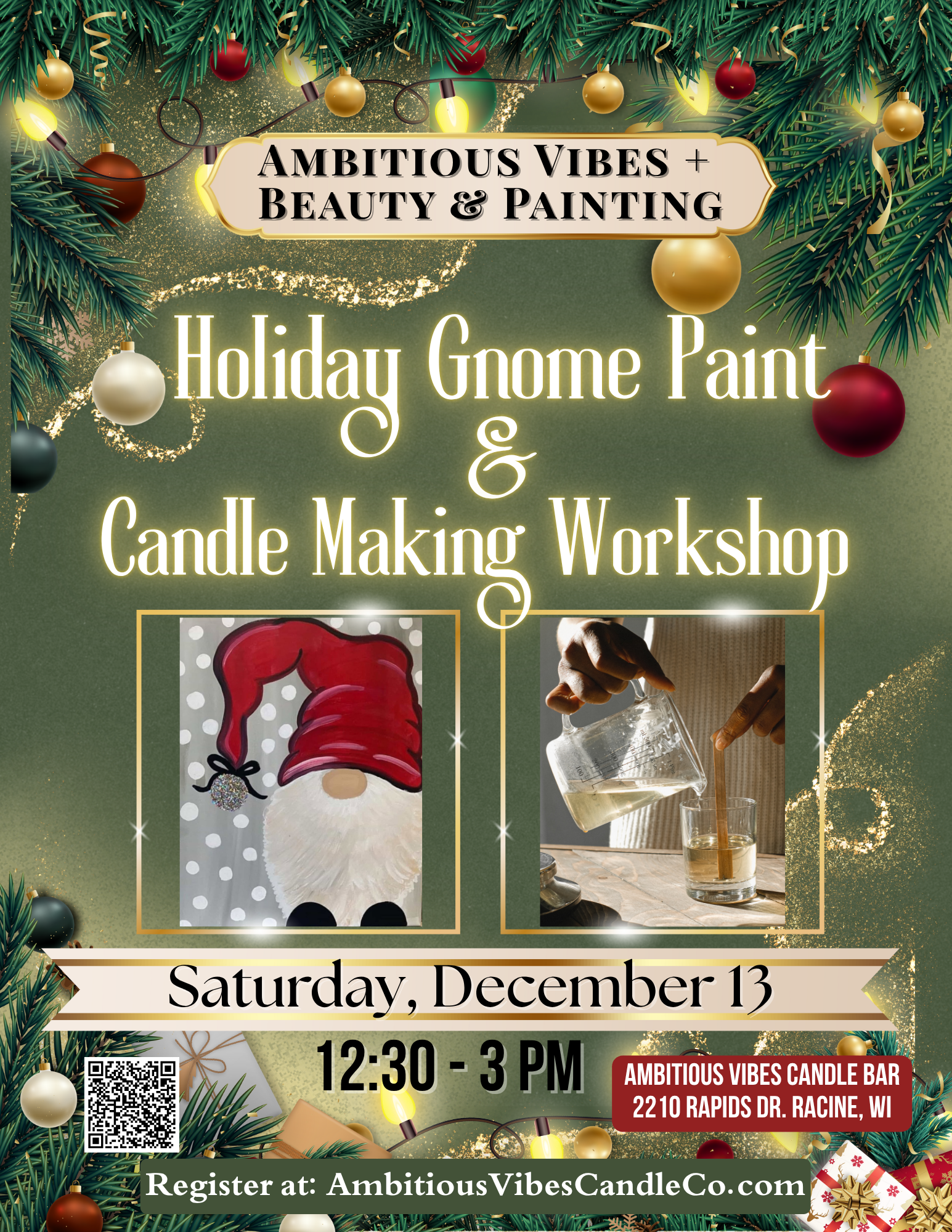 Holiday Gnome Paint & Candle Making Workshop