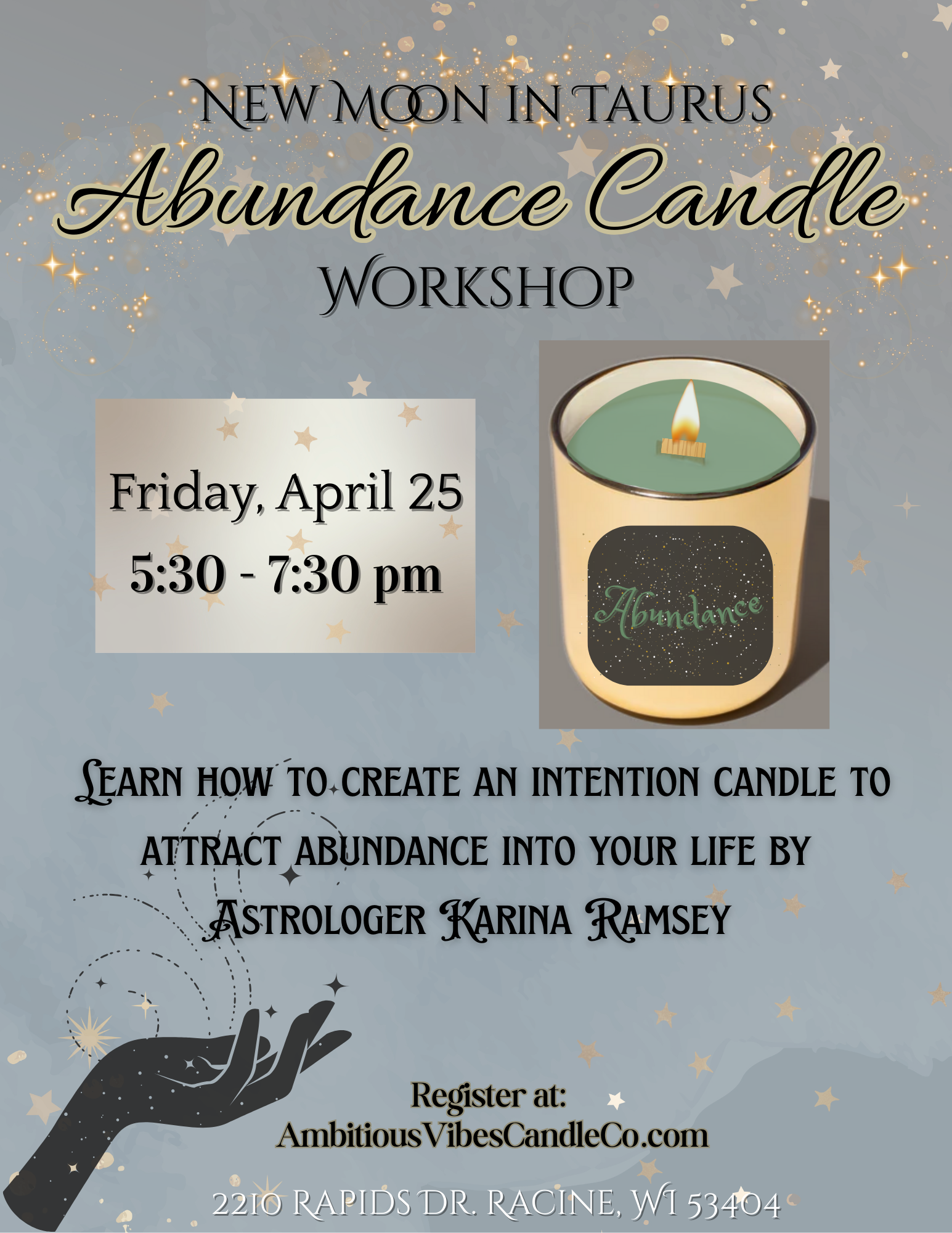 New Moon in Taurus: Abundance Candle Workshop