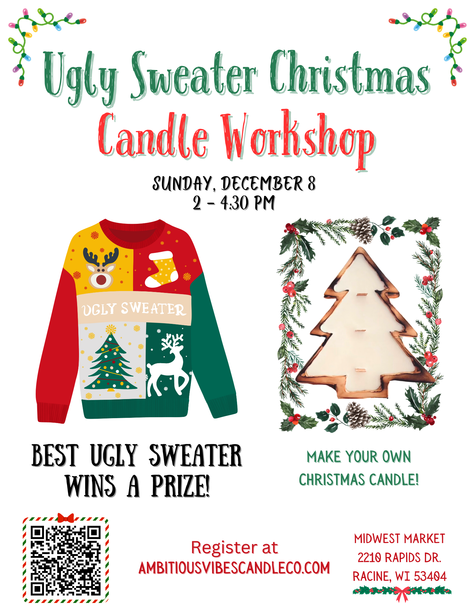 Ugly Sweater Christmas Candle Workshop